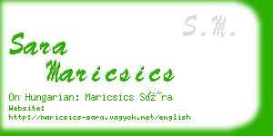 sara maricsics business card